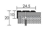 Furatos lépcsőélvédő, alumínium – 24,5×10 mm