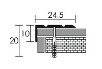 Furatos lépcsőélvédő, alumínium – 24,5×20 mm