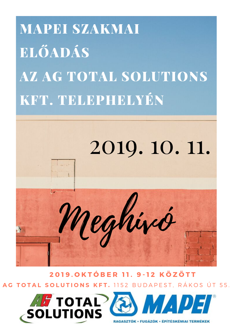 MAPEI szakmai előadás az AG Total Solutions Kft. telephelyén